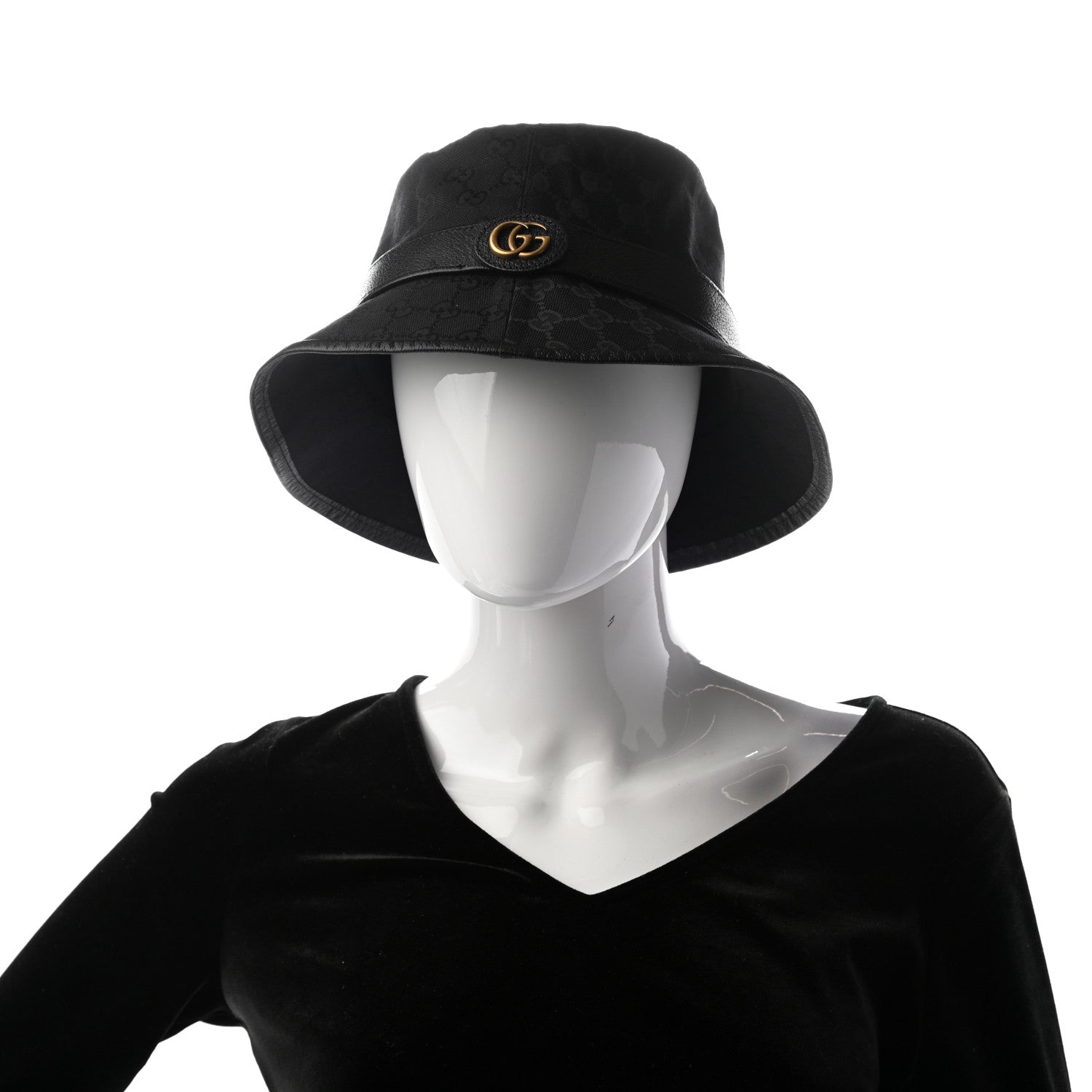 Gucci Monogram GG Canvas Fedora M Black 2 of 11