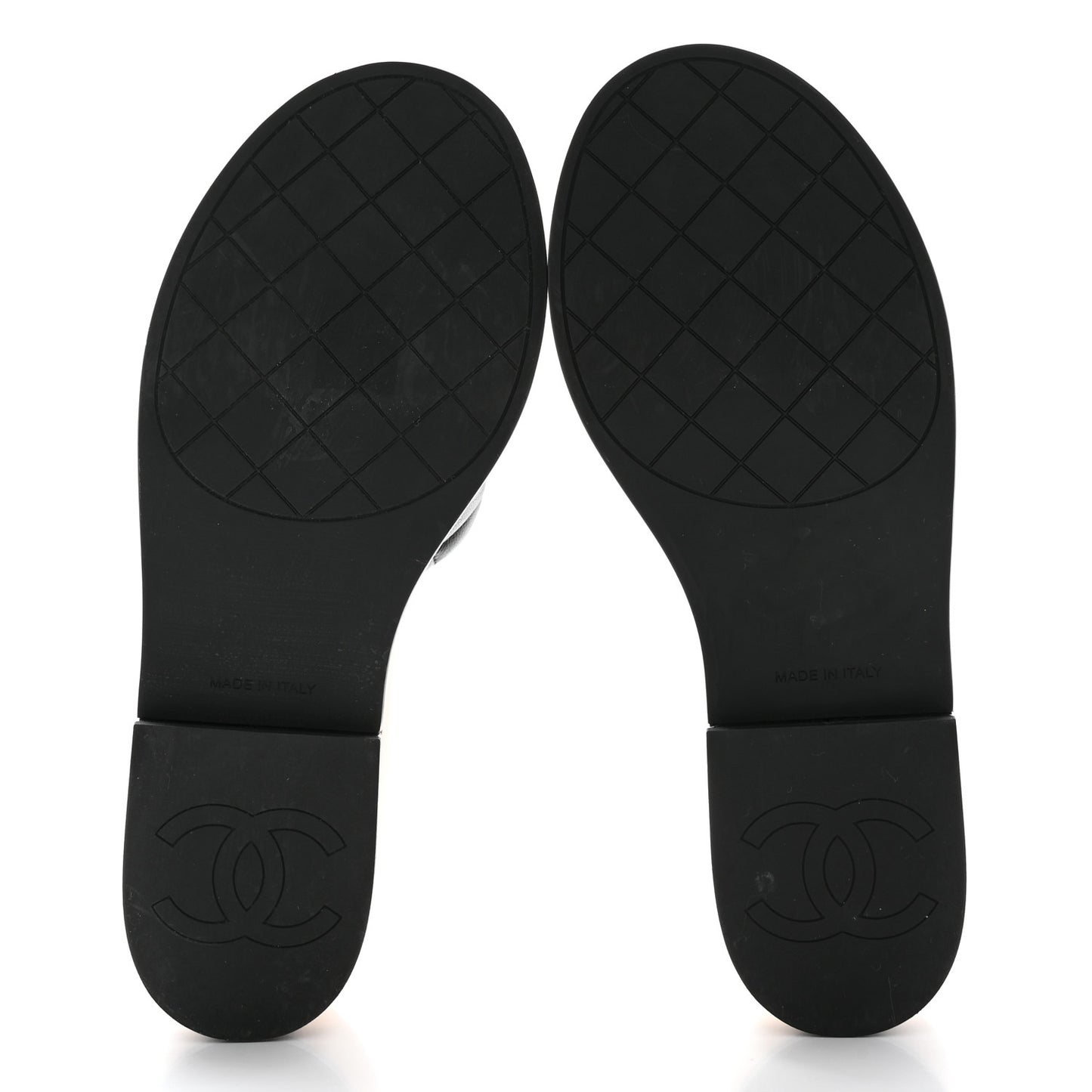 Lambskin Quilted CC Wedge Sandals 39 Black