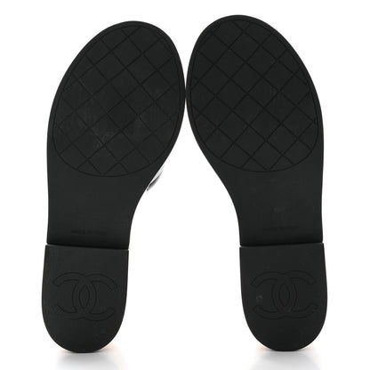 Chanel Lambskin Quilted CC Wedge Sandals 39 Black 5 of 10