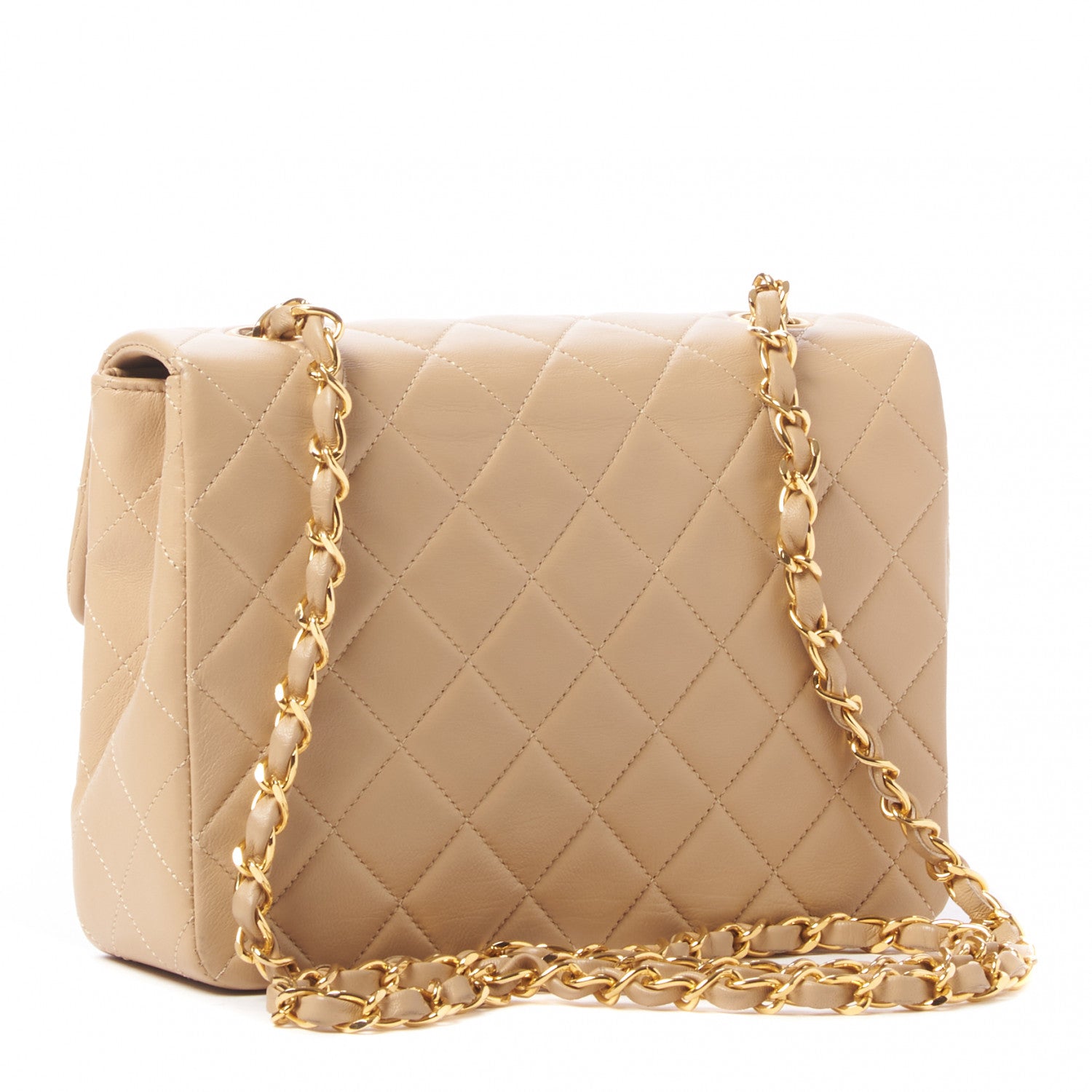 Chanel Lambskin Quilted Small Single Flap Beige 2 of 9