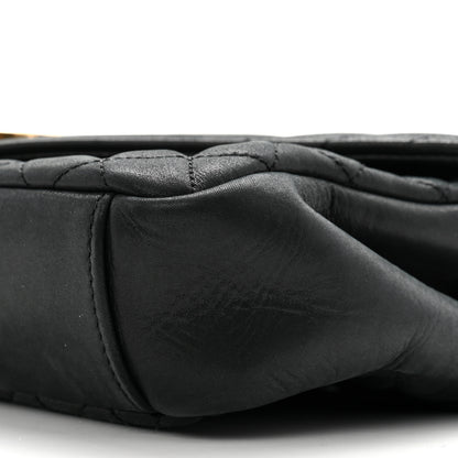 Saint Laurent Calfskin Mixed Matelasse Triquilt Small Monogram Satchel Black 10 of 14