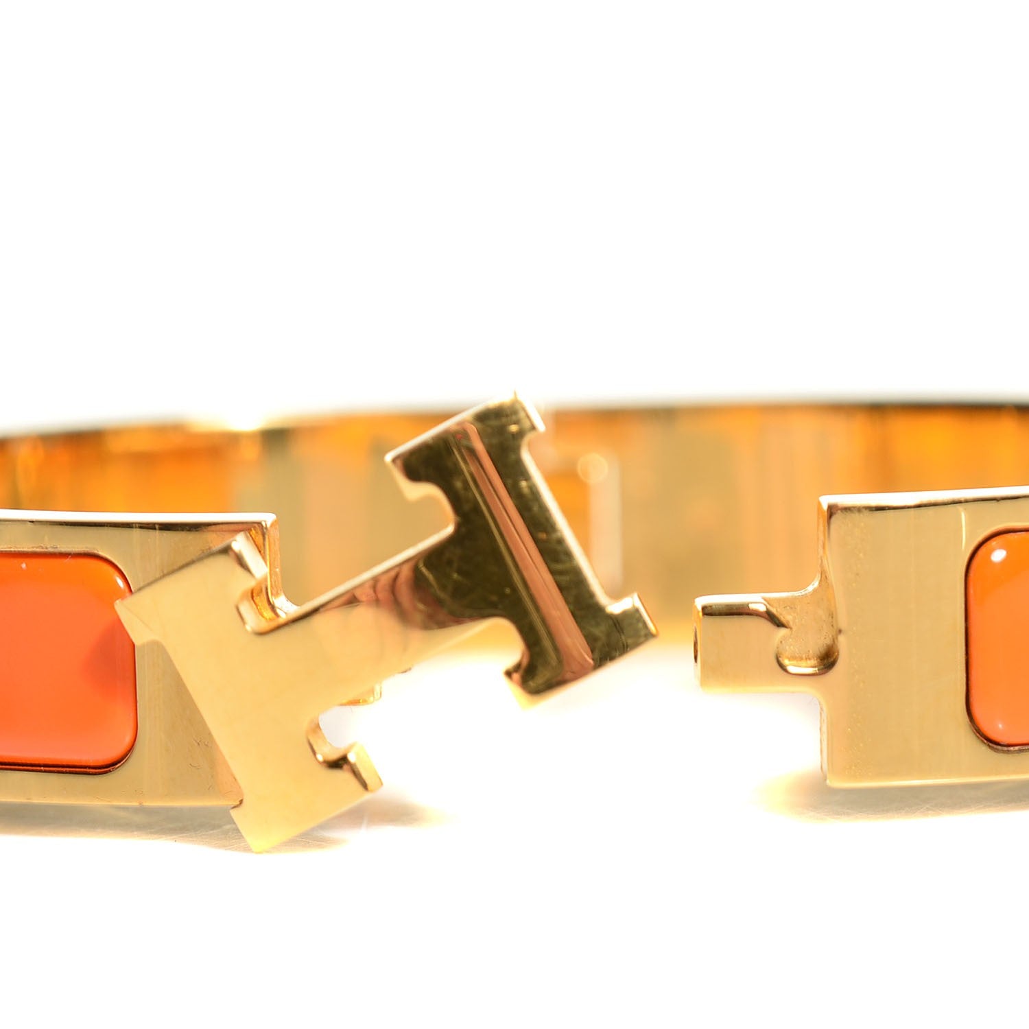 Hermes Enamel Narrow Clic Clac H Bracelet PM Orange 5 of 7