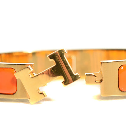 Hermes Enamel Narrow Clic Clac H Bracelet PM Orange 5 of 7