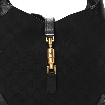 Gucci Monogram Piston Lock Jackie O Hobo Black 8 of 11