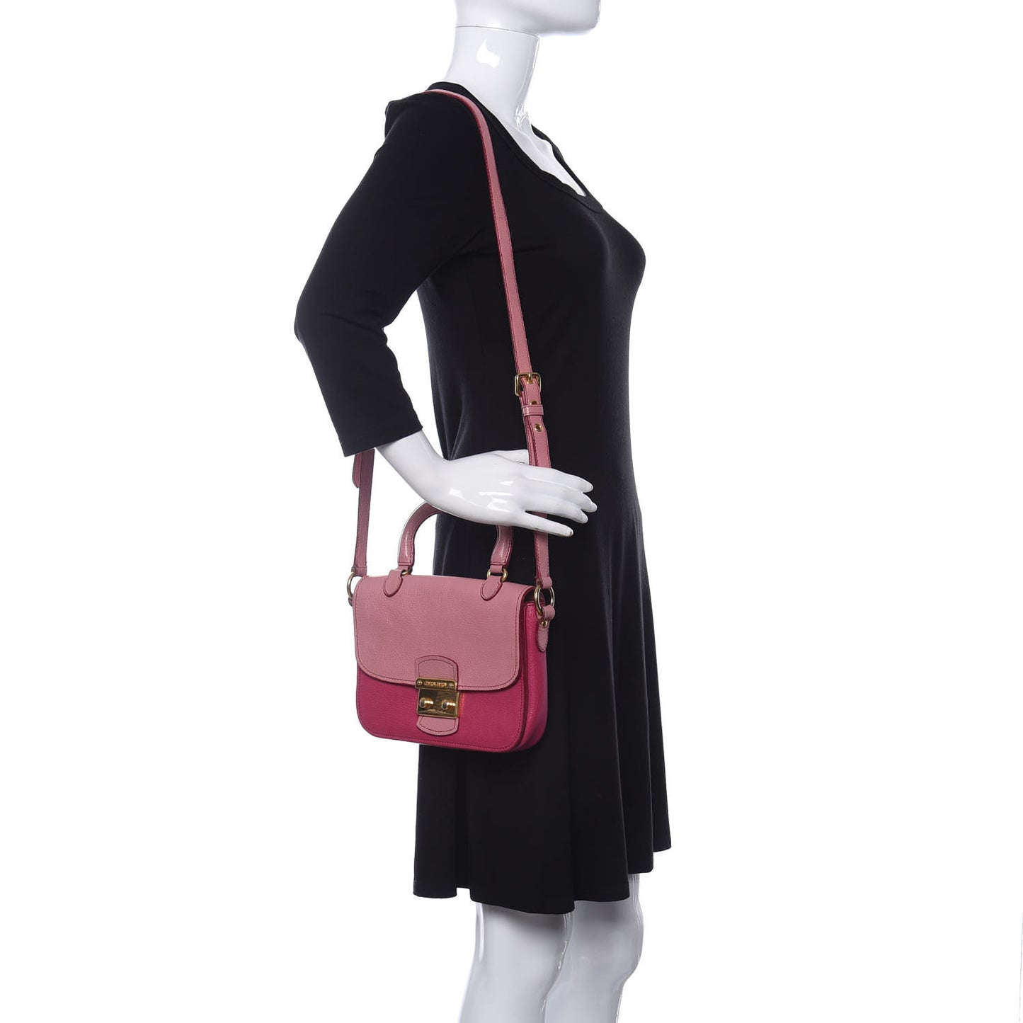 Goatskin Madras Shoulder Bag Rosa Peonia