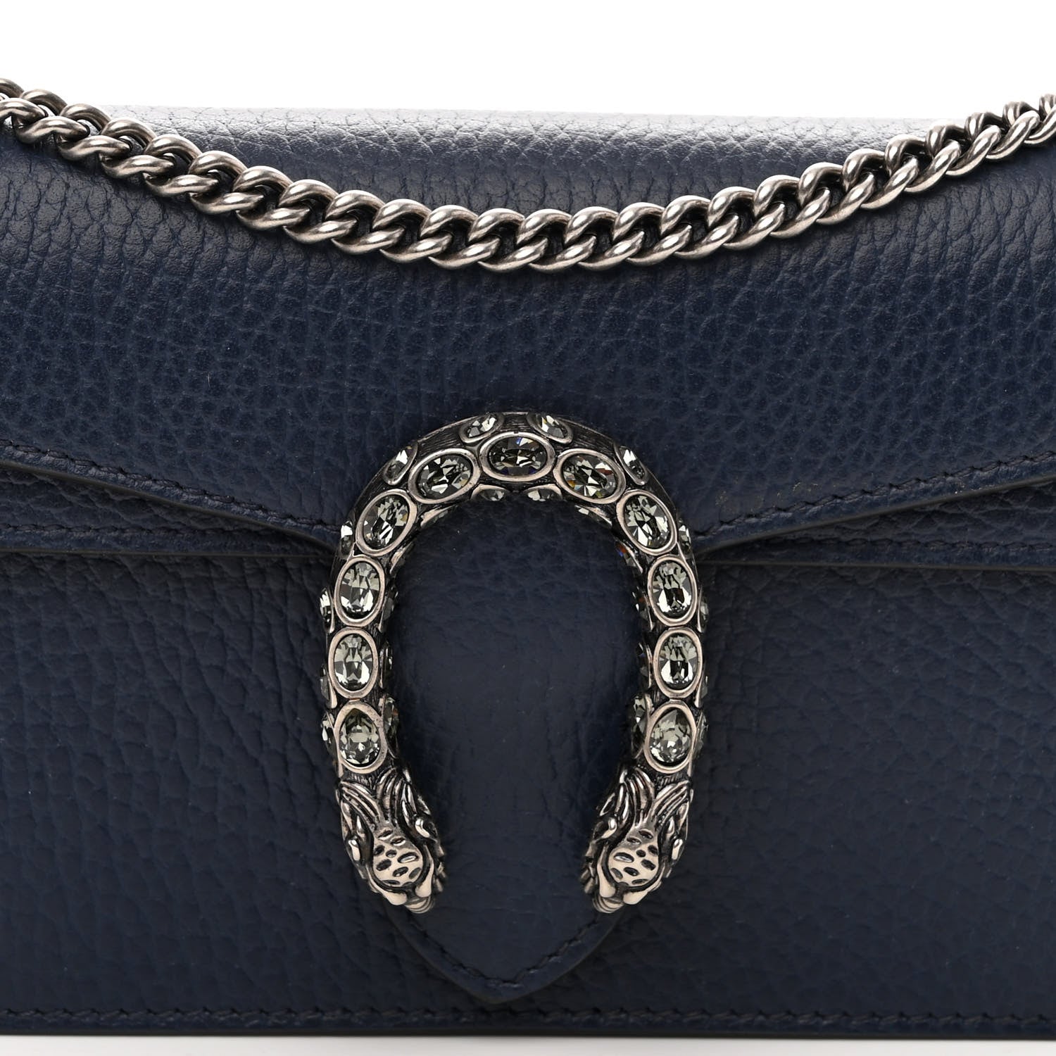 Gucci Dollar Calfskin Crystal Super Mini Dionysus Shoulder Bag Blue Agata Black Diamond 7 of 9