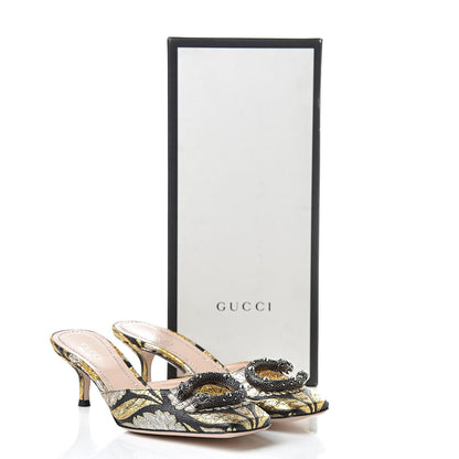 Gucci Jacquard Floral Dionysus Mules 36 Black 9 of 9
