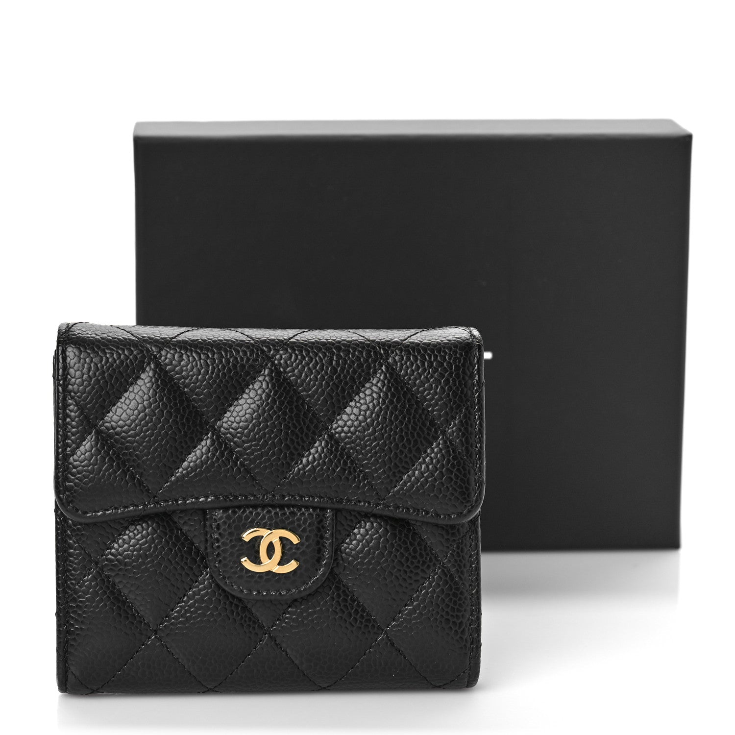 Chanel Caviar Quilted Compact Flap Wallet Black 10 of 10