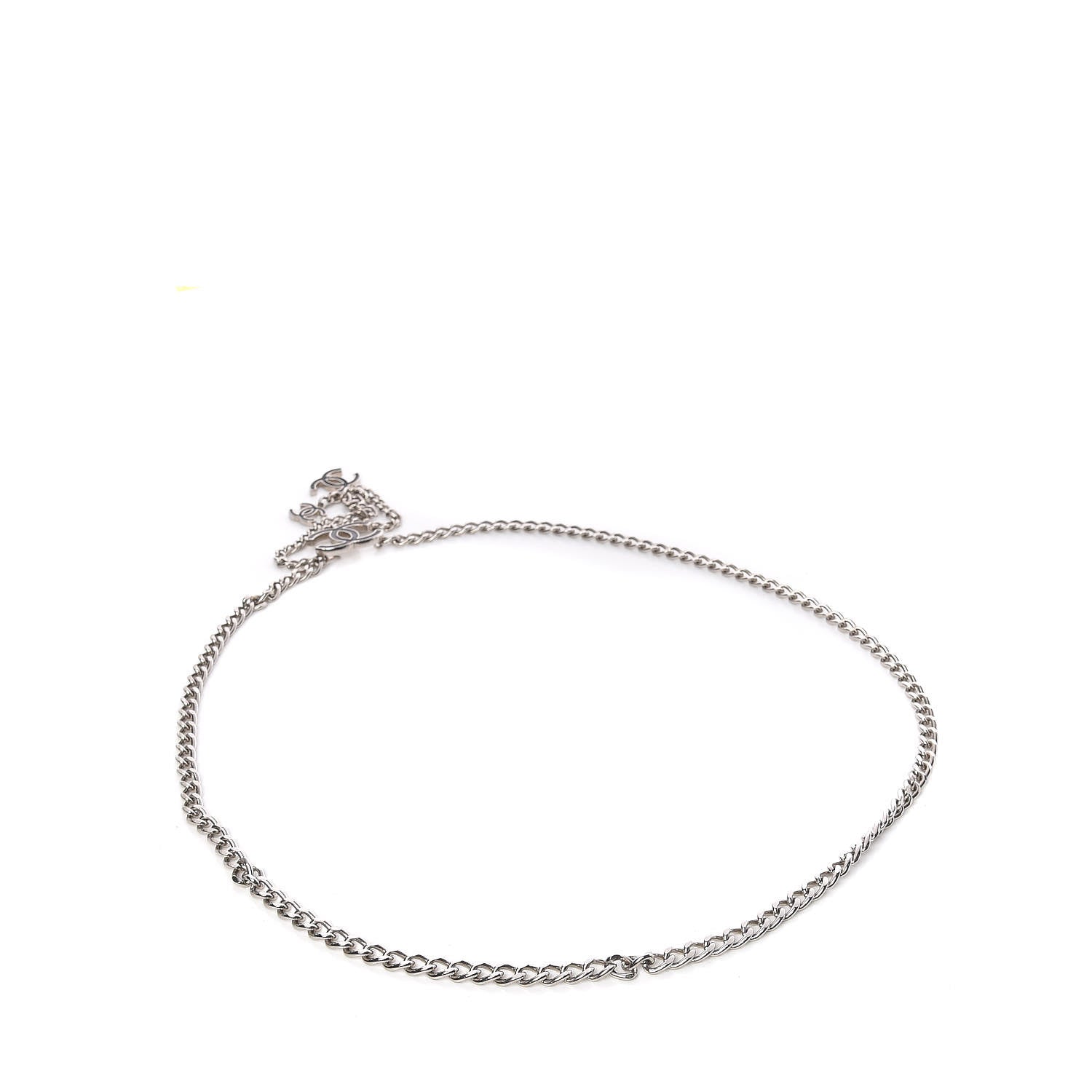 Chanel Enamel CC Chain Logo Belt Silver Black 2 of 4