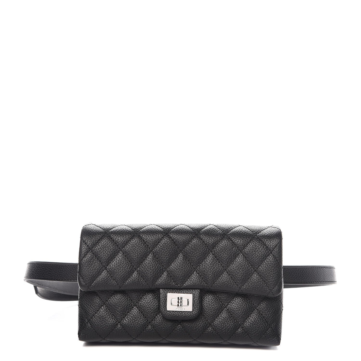 Chanel Grained Calfskin Quilted 2.55 Reissue Flap Belt Bag Clutch Black 1 of 7