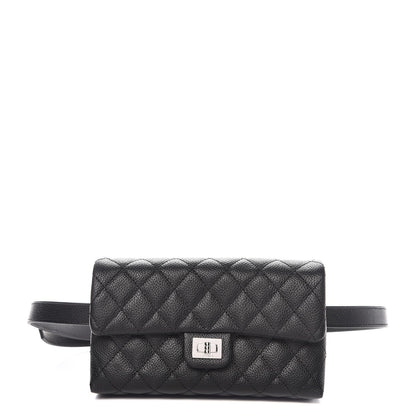 Chanel Grained Calfskin Quilted 2.55 Reissue Flap Belt Bag Clutch Black 1 of 7
