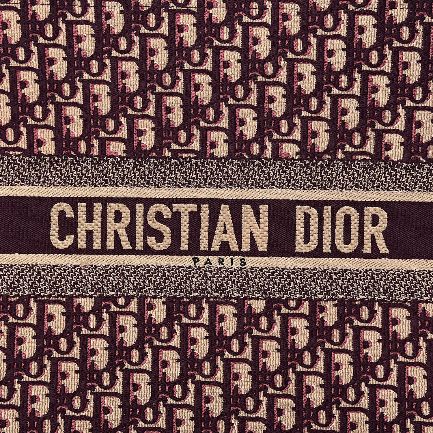 Christian Dior Oblique Large Book Tote Burgundy Multicolor 10 of 10