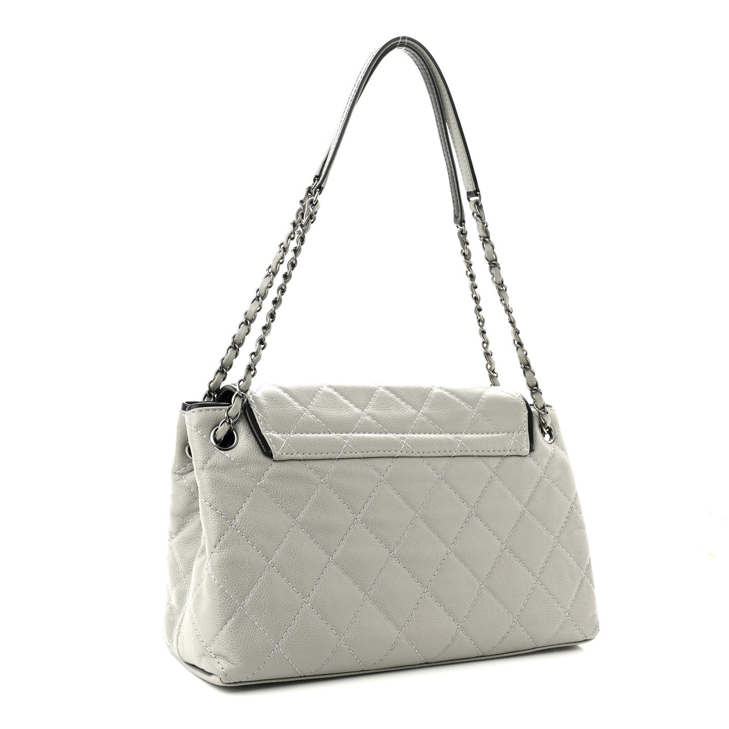 Chanel Caviar Quilted Chanel 3 Accordion Flap Bag Light Grey 3 of 10