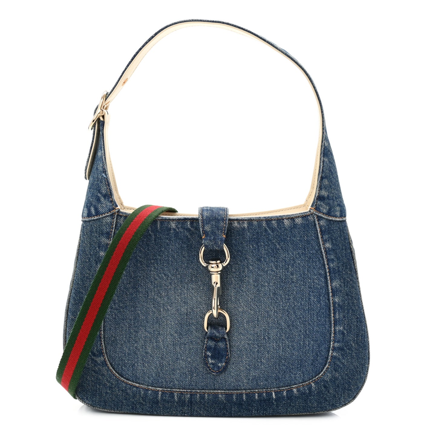 Denim Small Jackie Shoulder Bag Blue Denim