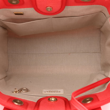 Chanel Mixed Fibers Small Deauville Tote Red 6 of 11