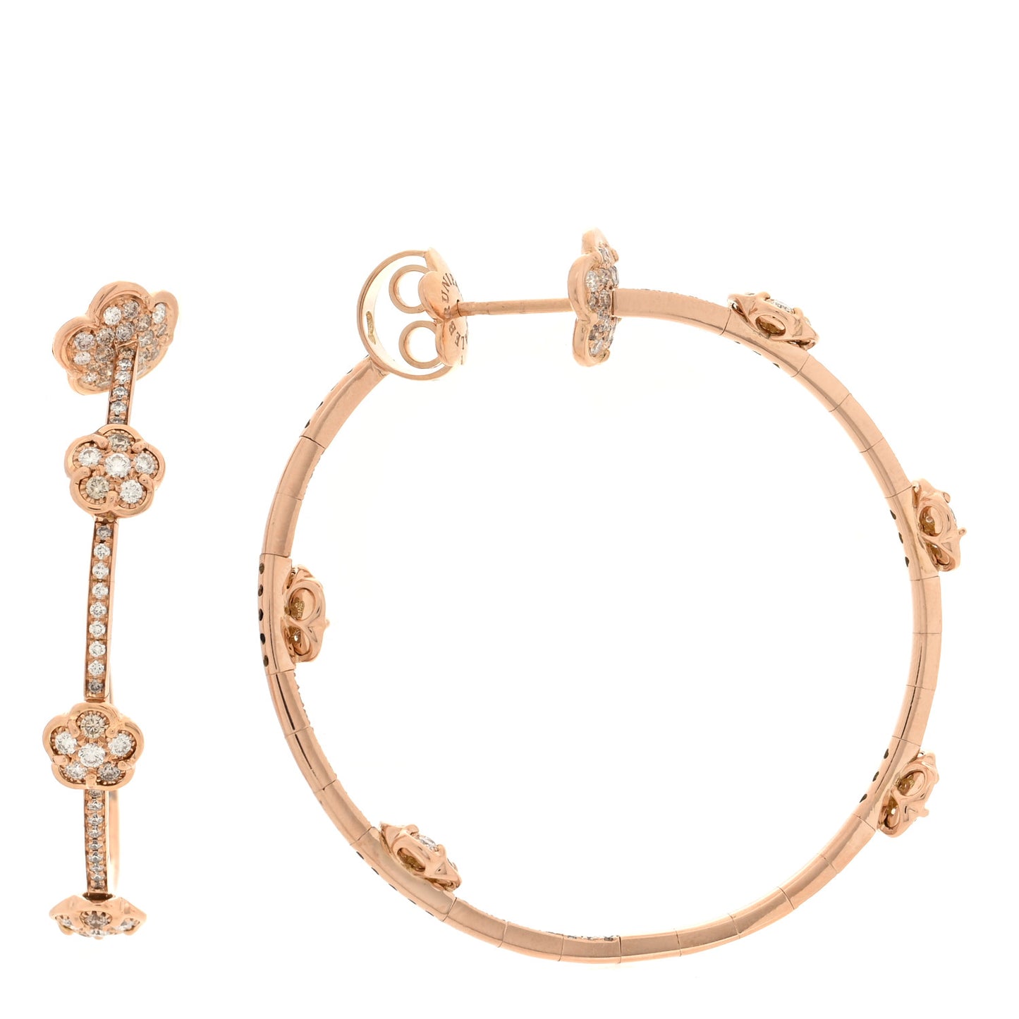 18K Rose Gold Diamond Figlia Dei Fiori Earrings