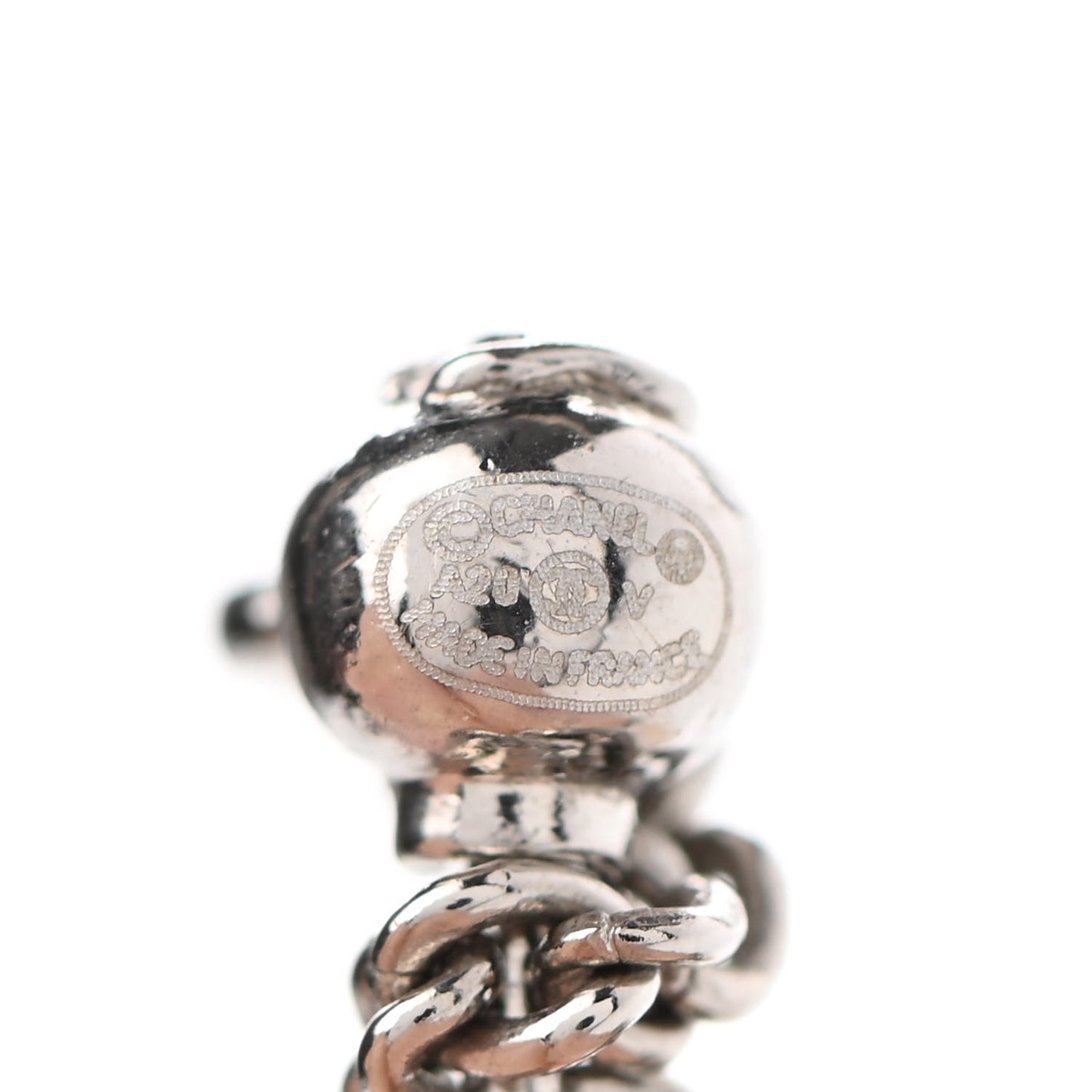 Baguette Crystal CC Drop Earrings Silver