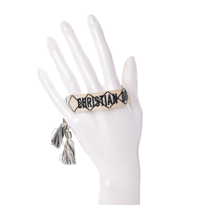 Christian Dior Woven Cotton J'Adior Friendship Bracelet White Black 2 of 3