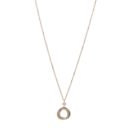 Cartier 18K Pink Yellow White Gold Diamond Trinity Pendant Necklace 1 of 6