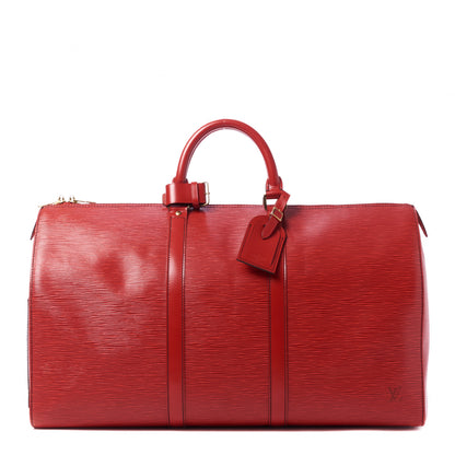 Louis Vuitton Epi Keepall 50 Castillan Red 1 of 10