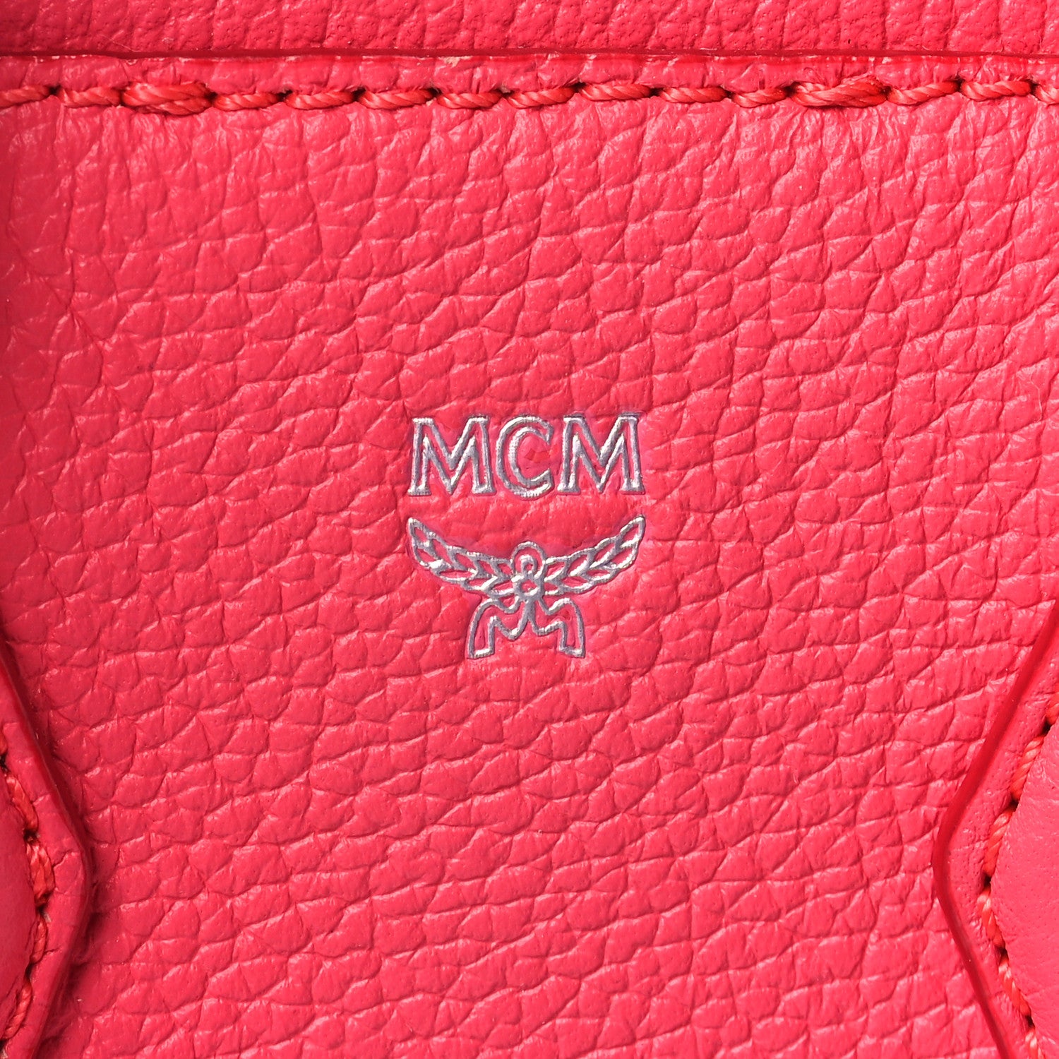 MCM Grained Calfskin Mini Milla Tote Hot Pink Blue 6 of 16