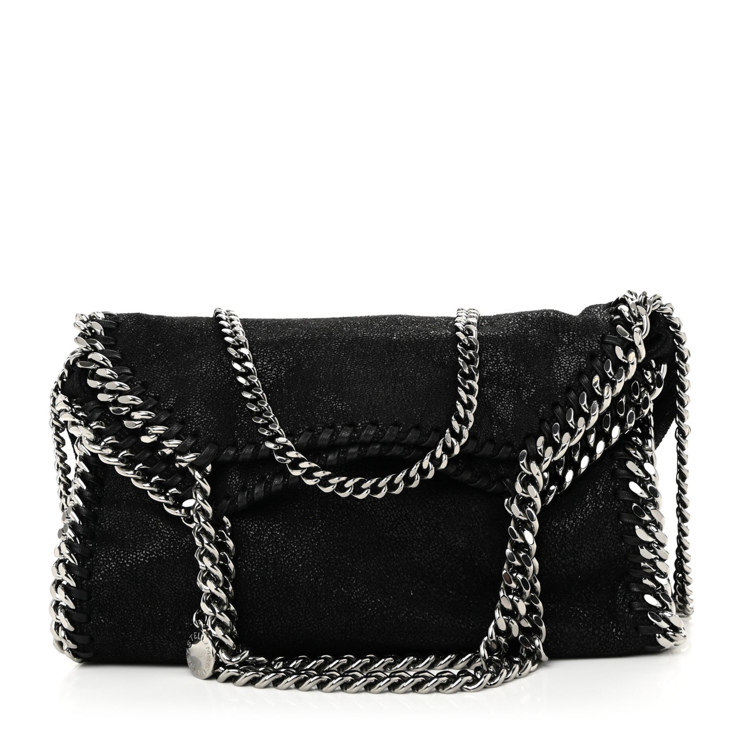 Shaggy Deer Mini Falabella Fold Over Tote Black