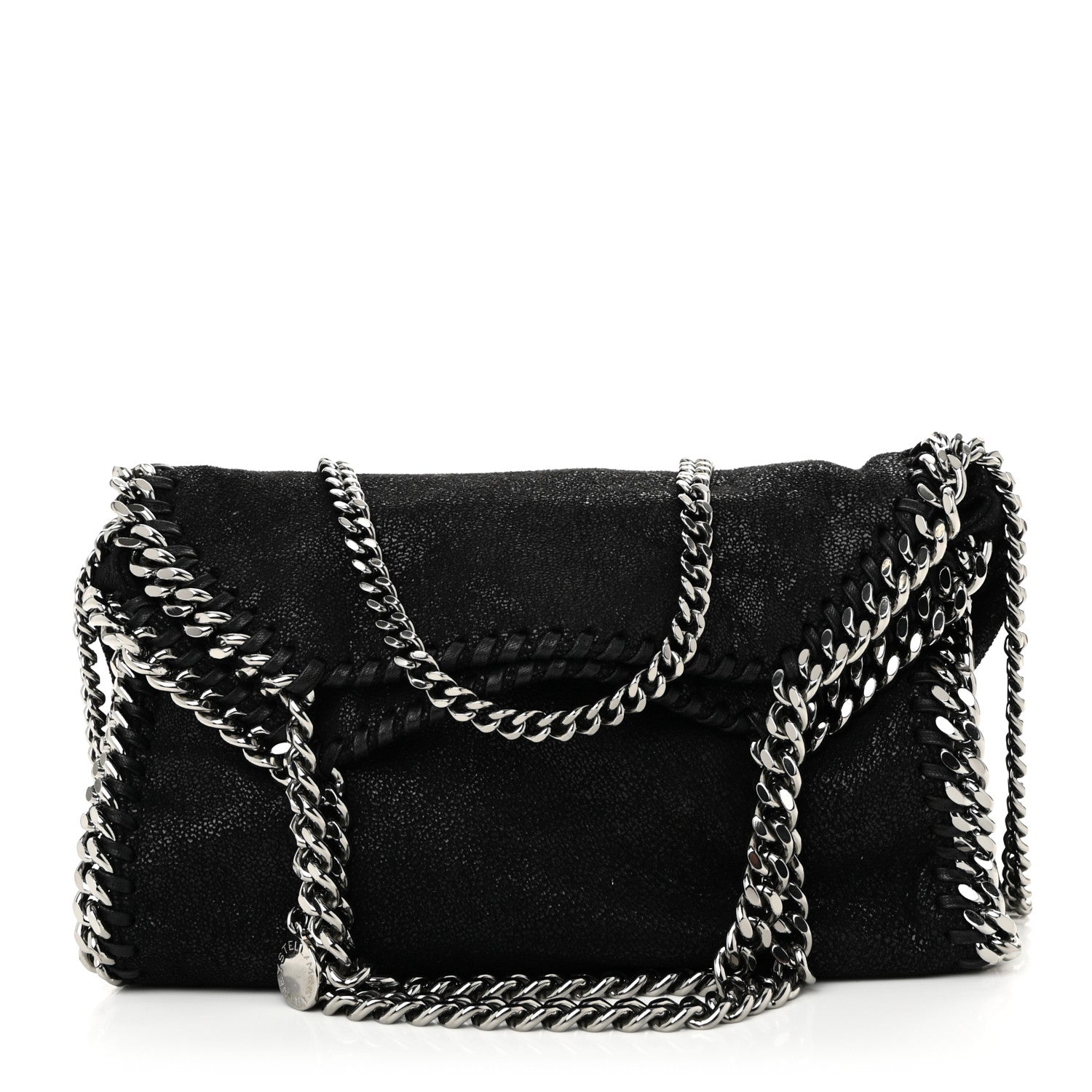 Stella McCartney Shaggy Deer Mini Falabella Fold Over Tote Black 1 of 9