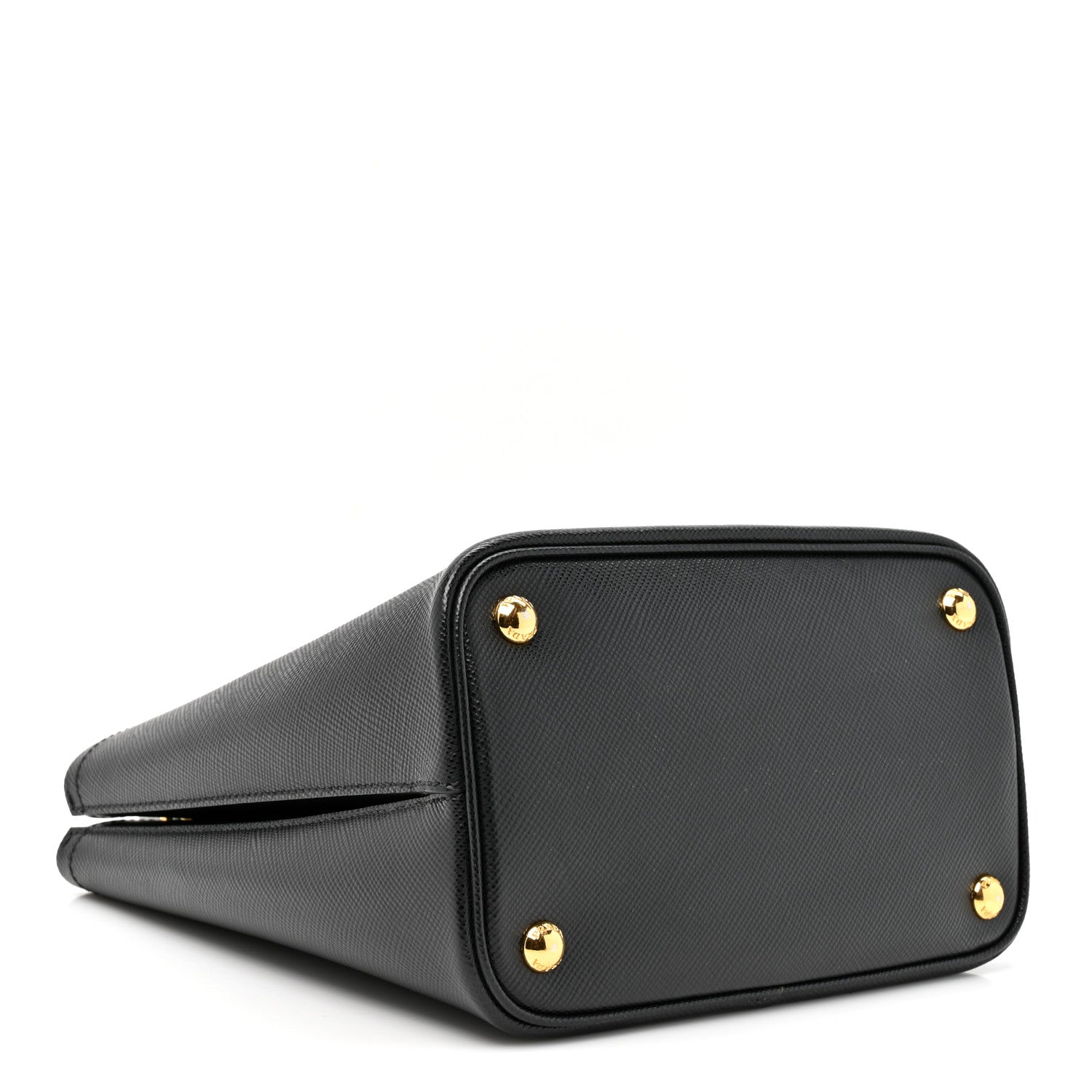 Prada Saffiano Cuir Medium Panier Bucket Bag Black Fuoco 3 of 12