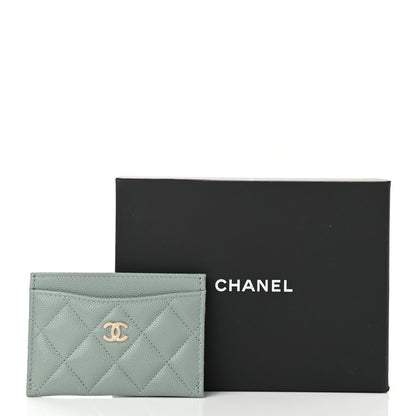 Chanel Caviar Quilted Card Holder Light Blue 9 of 9