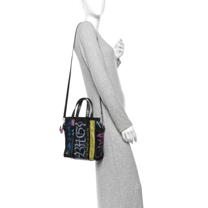 Balenciaga Agneau Arena Graffiti All Over XS Bazar Shopper Tote Black Multicolor 2 of 11