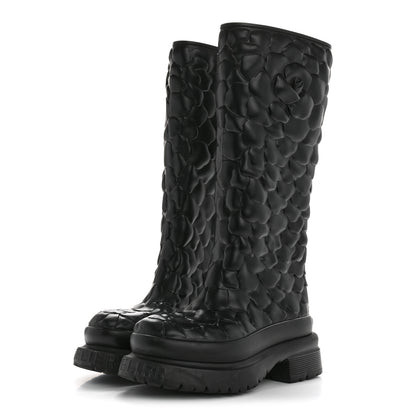 Valentino Garavani Rubber Atelier 03 Rose Edition 30/50mm Tall Rainboots 35 Black 3 of 9