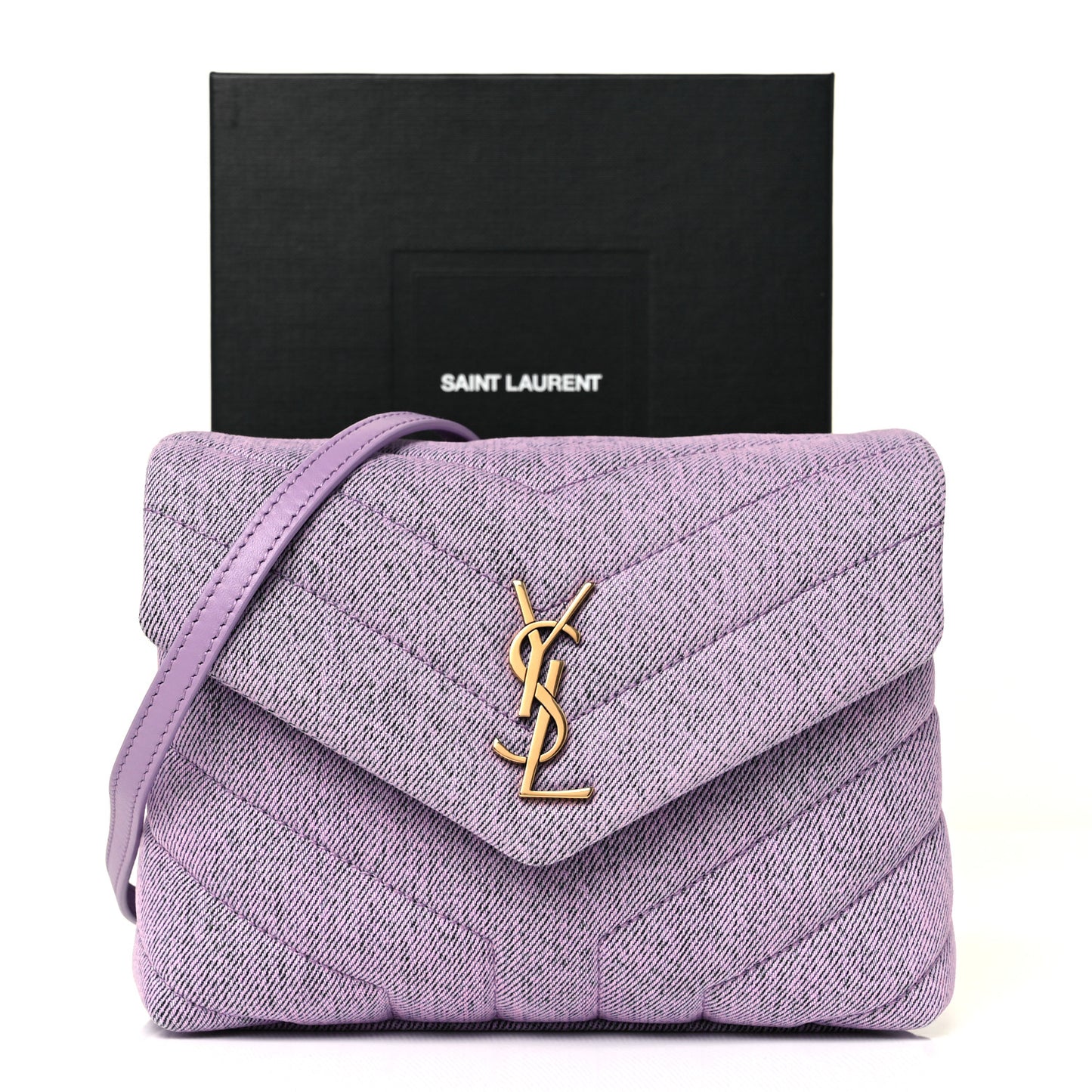 Denim Y Quilted Monogram Toy Loulou Crossbody Bag Bleached Lilac