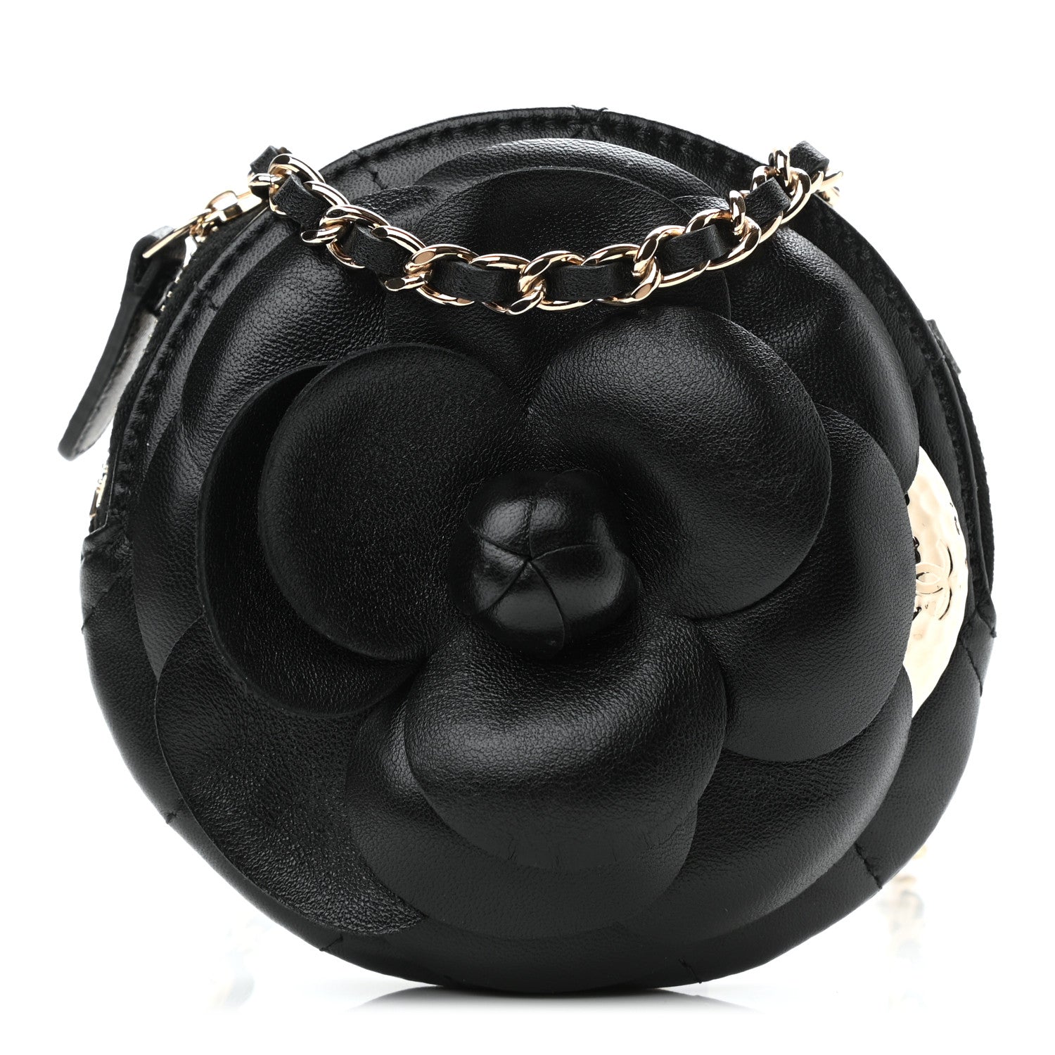 Chanel Lambskin Mini Camellia Bouquet Clutch With Chain Black 1 of 11