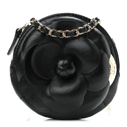 Chanel Lambskin Mini Camellia Bouquet Clutch With Chain Black 1 of 11