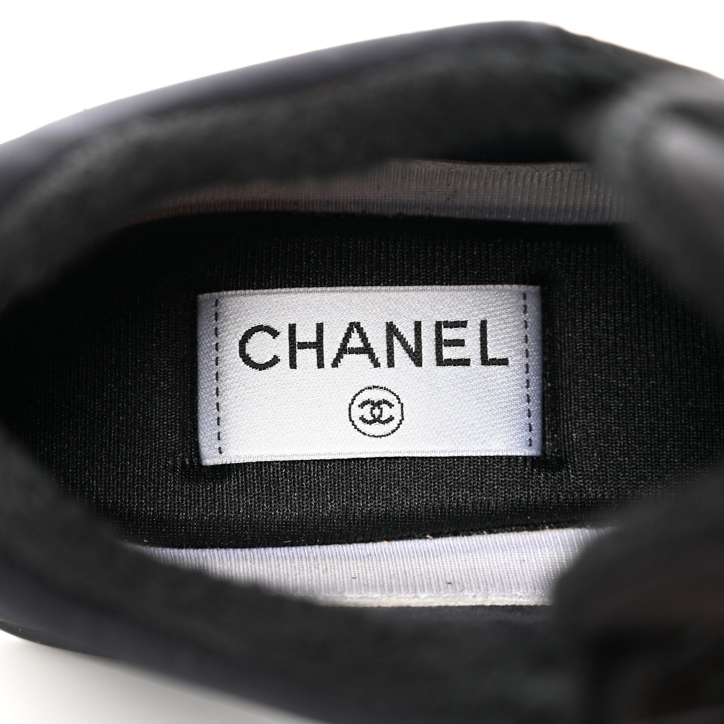 Fabric Calfskin Suede CC Sneakers 39 Black