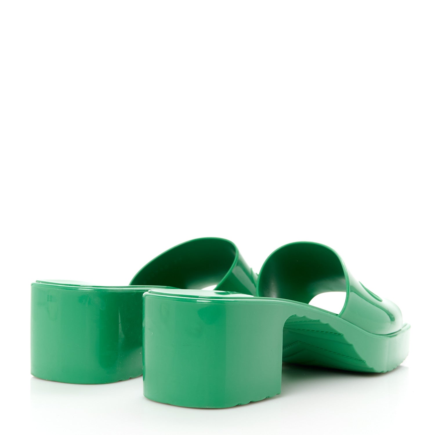 Gucci Rubber Gucci Logo Womens Platform 20/60mm Slide Sandals 37 New Shamarock 4 of 8