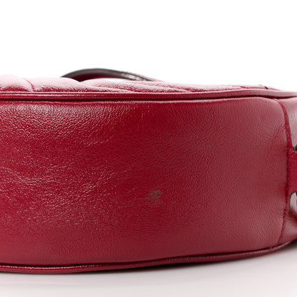 Gucci Glazed Calfskin Matelasse Heart Mini GG Marmont Round Shoulder Bag Romantic Cerise 11 of 11