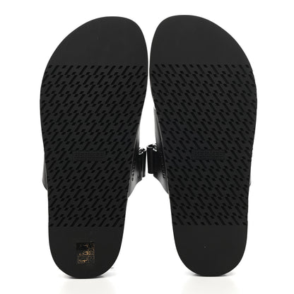 Hermes Calfskin Mens Chypre Sandals 43 Black 5 of 10