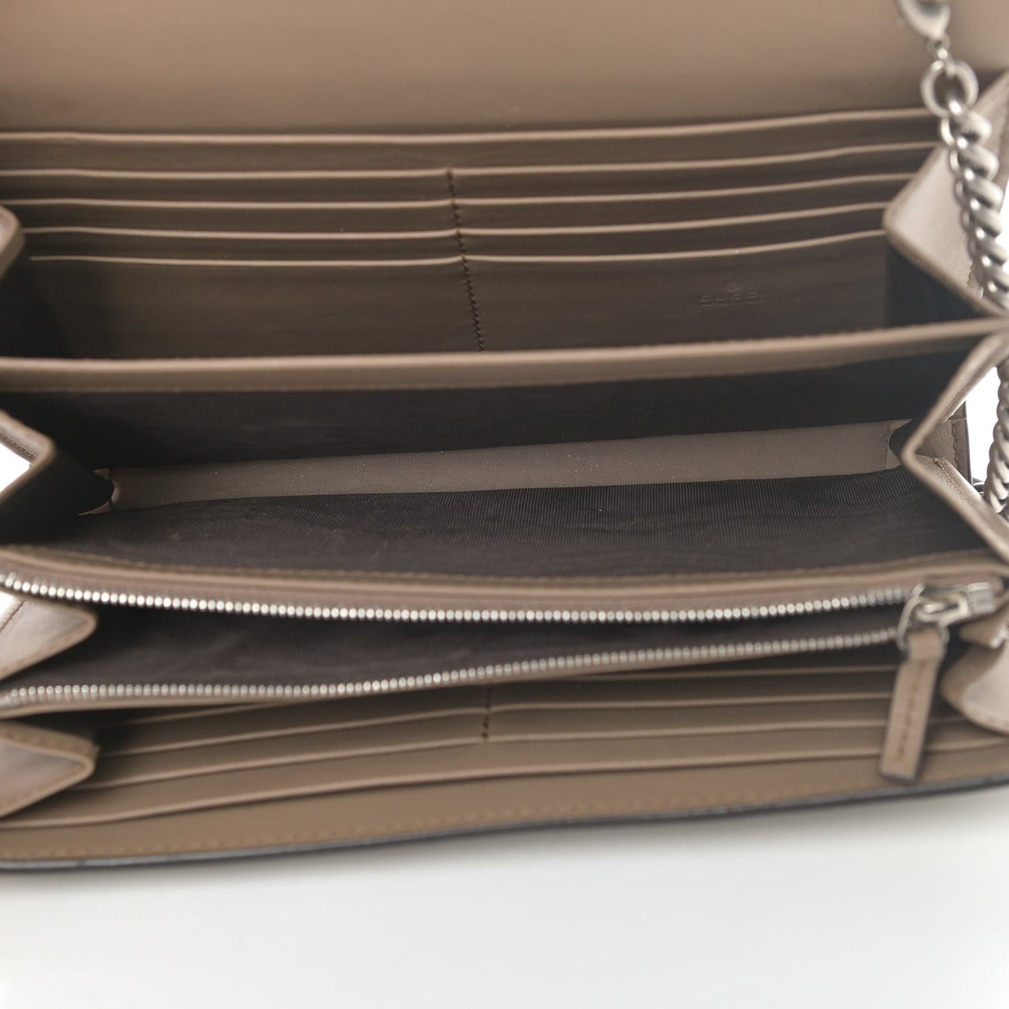 GG Supreme Monogram Mini Dionysus Chain Wallet Beige Taupe