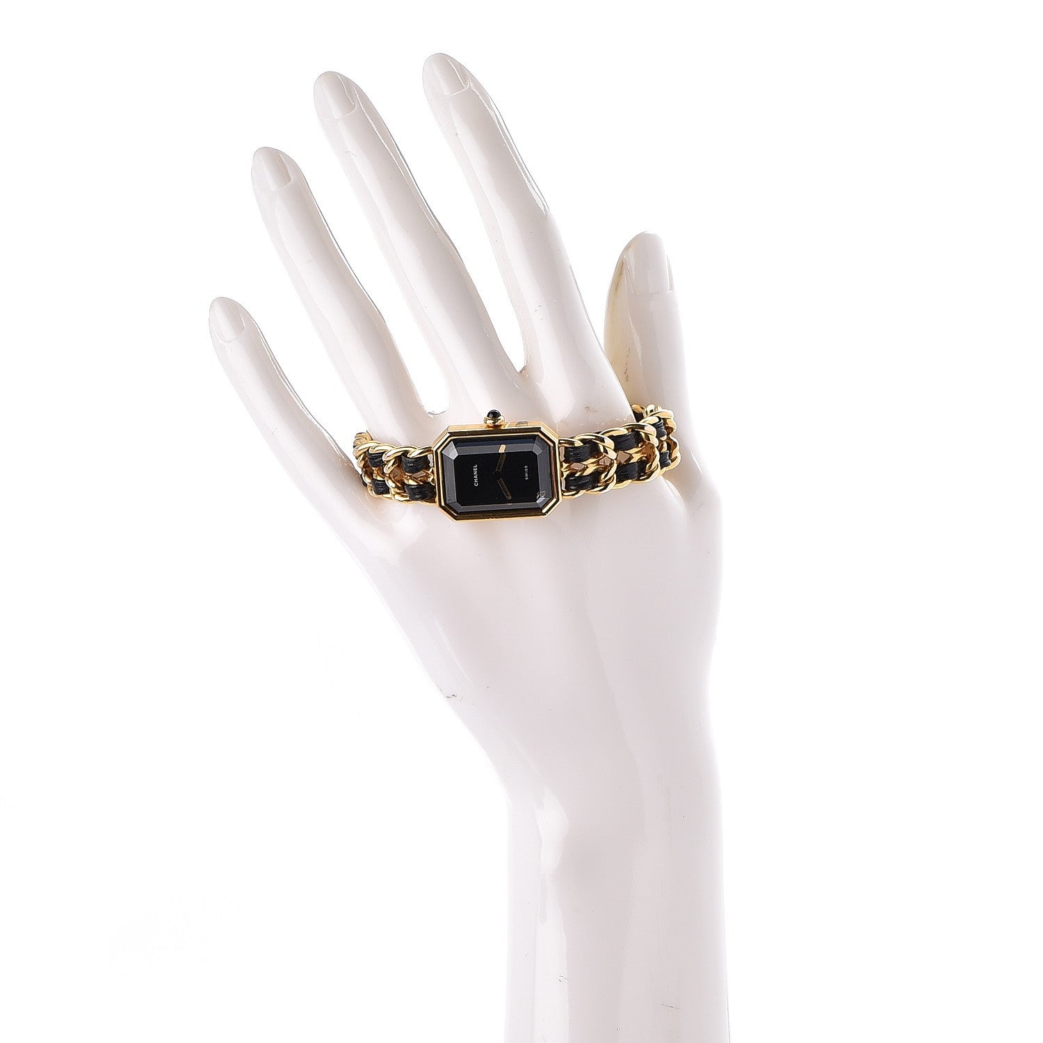Chanel Stainless Steel Lambskin 20mm Chain Premiere Quartz Watch Gold L 2 of 6