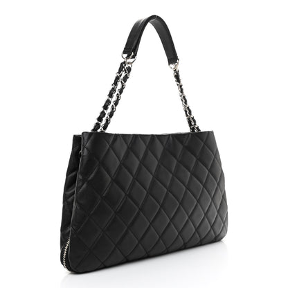 Chanel Caviar Quilted Expandable Zip Shoulder Bag Black 3 of 11