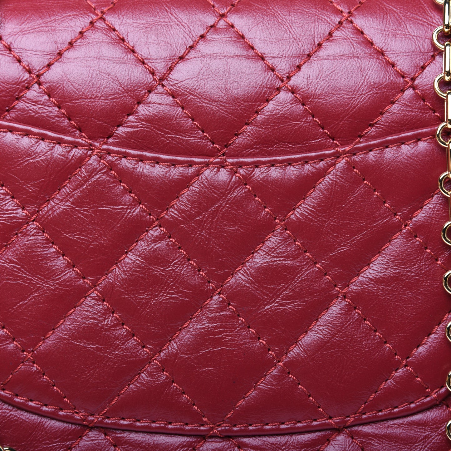 Aged Calfskin Quilted 2.55 Reissue Mini Flap Red
