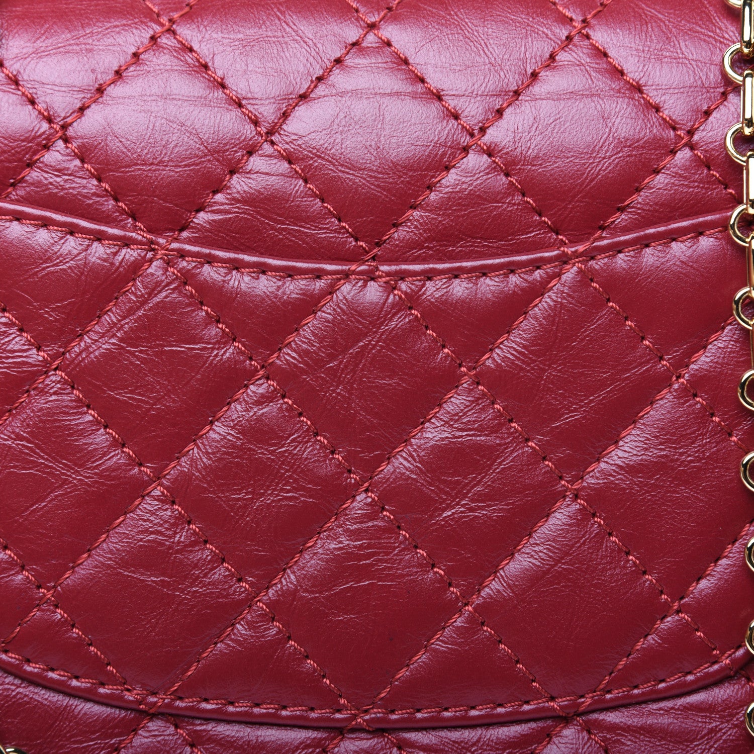 Chanel Aged Calfskin Quilted 2.55 Reissue Mini Flap Red 13 of 14