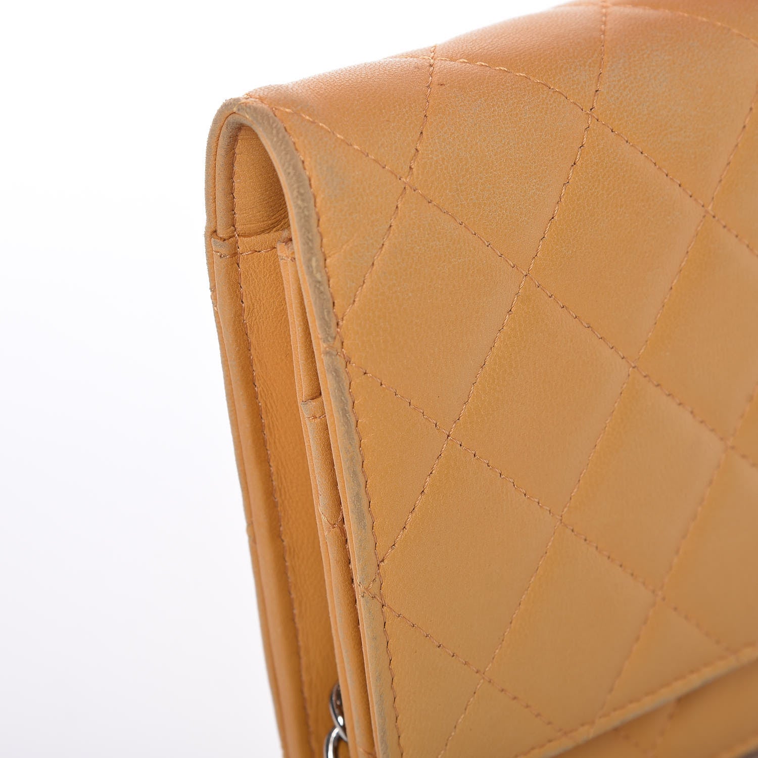 Chanel Lambskin Quilted Wallet on Chain WOC Yellow 12 of 20