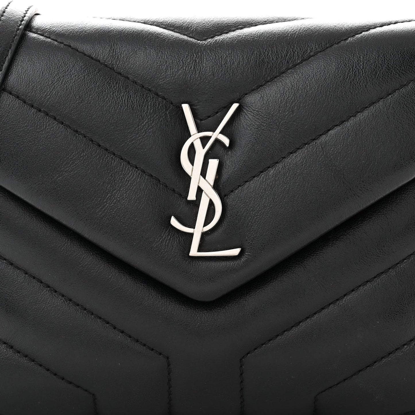 Calfskin Y Quilted Monogram Toy Loulou Crossbody Bag Black