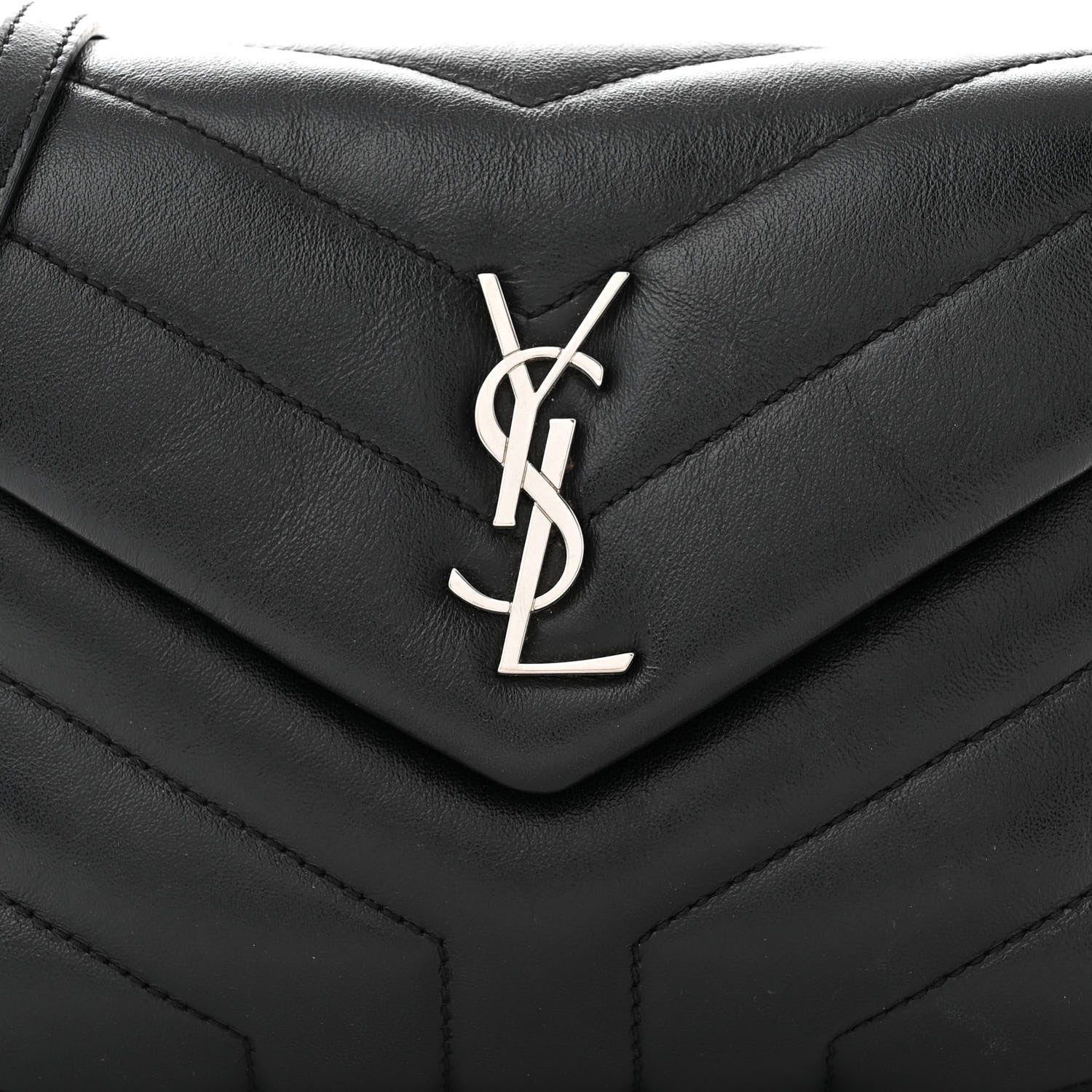Saint Laurent Calfskin Y Quilted Monogram Toy Loulou Crossbody Bag Black 8 of 11