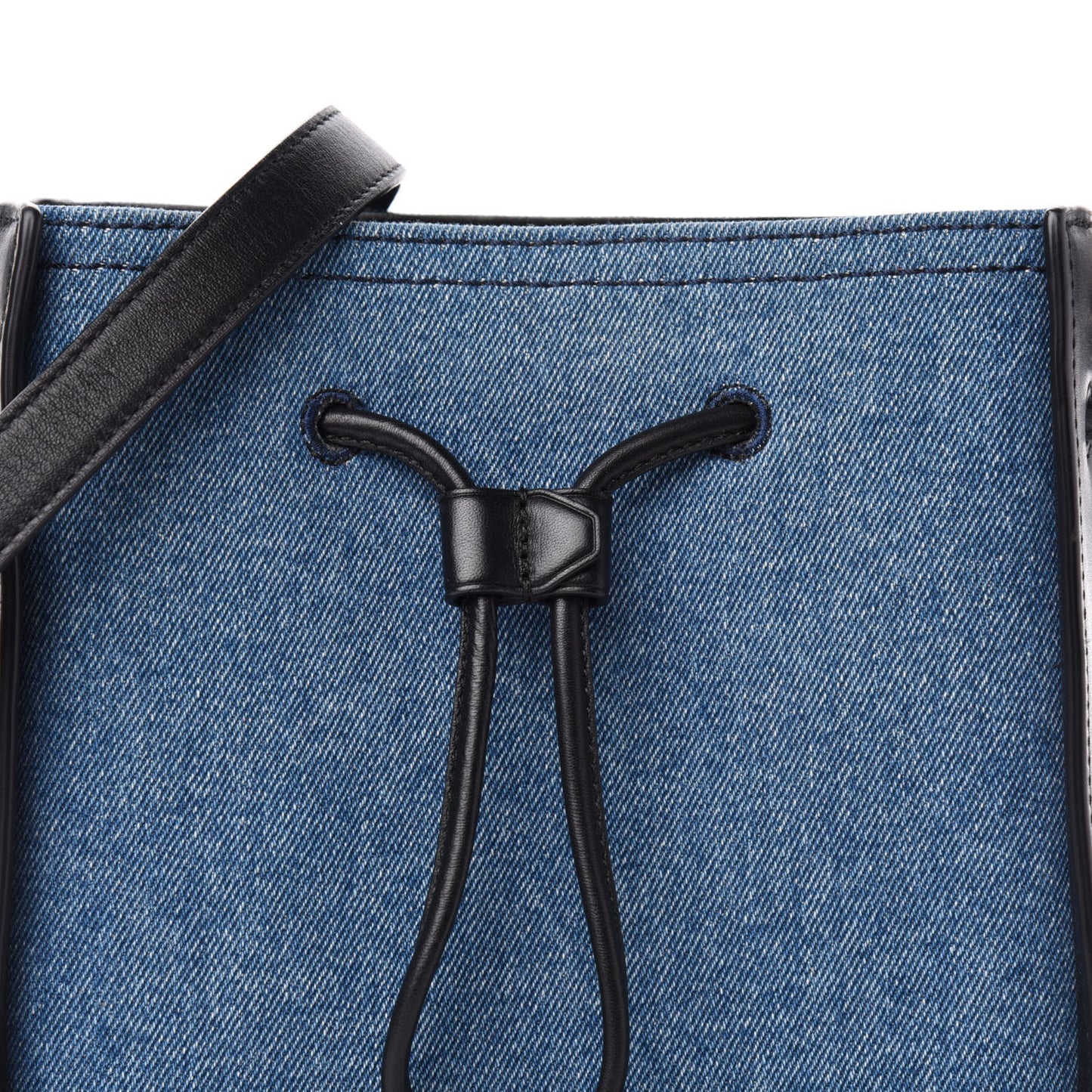 3.1 Denim Smooth Calfskin Mini Soleil Bucket Bag Blue Black