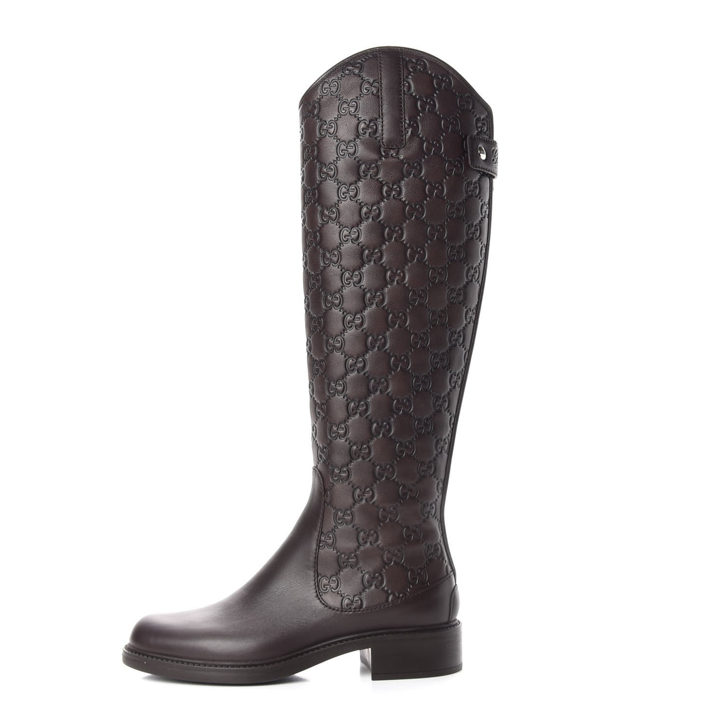 Guccissima Calfskin Miro Soft Knee High Riding Boots 36 Chocolate