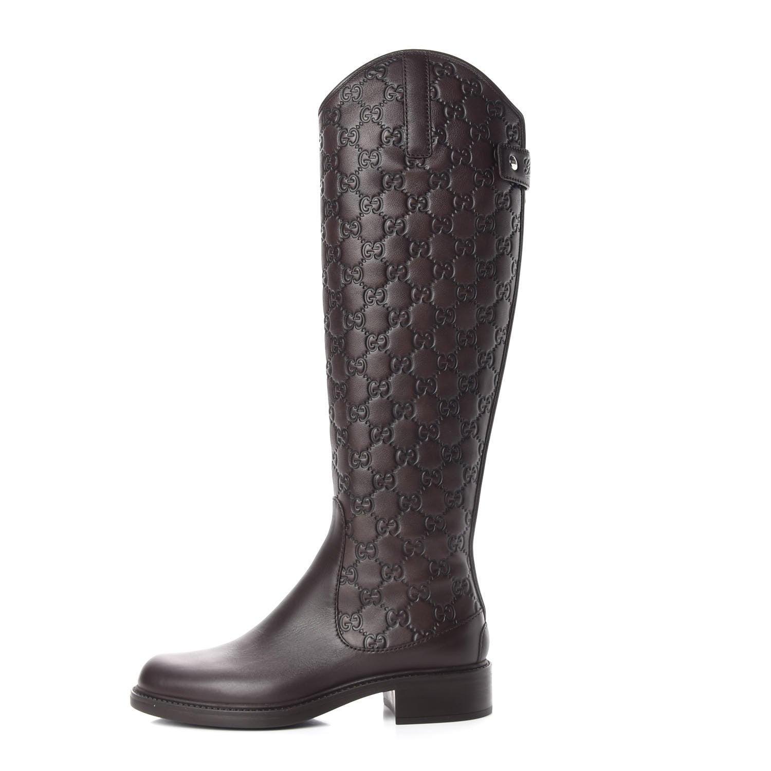 Gucci Guccissima Calfskin Miro Soft Knee High Riding Boots 36 Chocolate 1 of 10