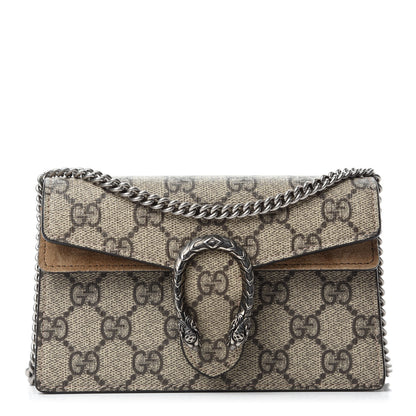 Gucci GG Supreme Monogram Super Mini Dionysus Shoulder Bag Taupe 1 of 10